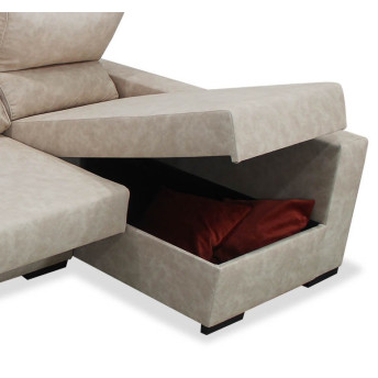 Sofá chaise longue derecha California arcón abatible 265 cm