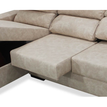 Sofá chaise longue izquierda California arcón abatible 265 cm
