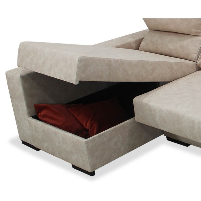 Sofá chaise longue izquierda California arcón...