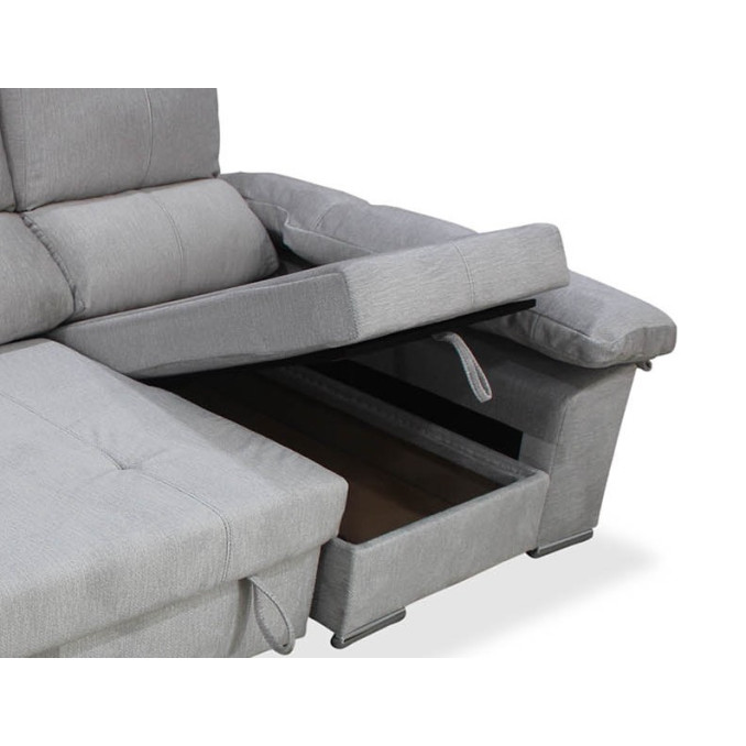 Sofá cama chaise longue derecha con arcón...