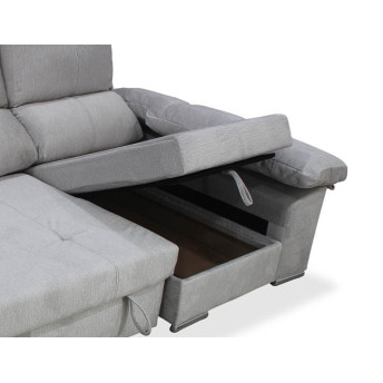 Sofá cama chaise longue derecha con arcón abatible Bunny 267 cm