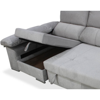 Sofá cama chaise longue izquierda con arcón abatible Bunny 280 cm