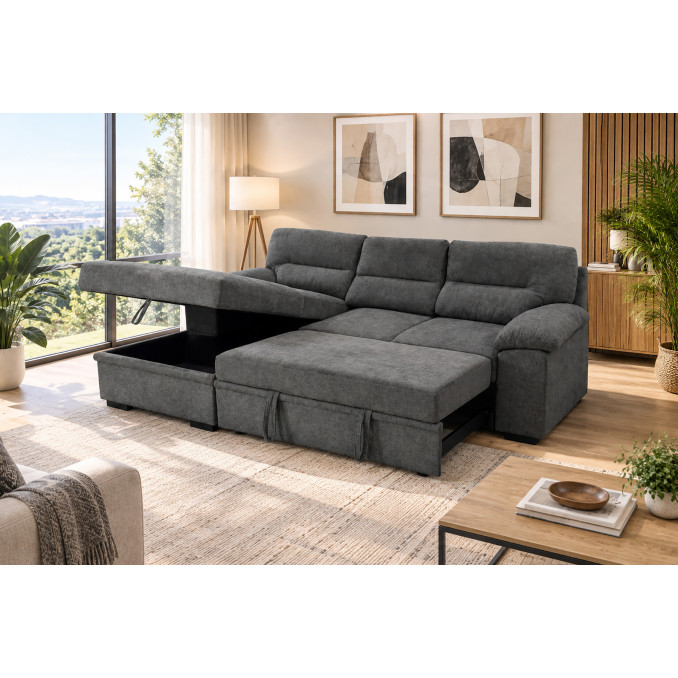 Sofá cama chaiselongue izquierda Silvia 251 cm