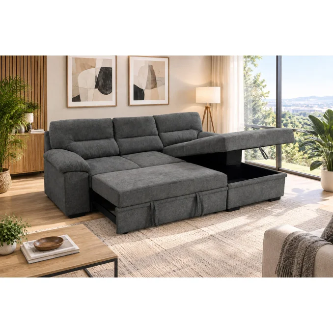 Sofá cama chaiselongue derecha Silvia 251 cm
