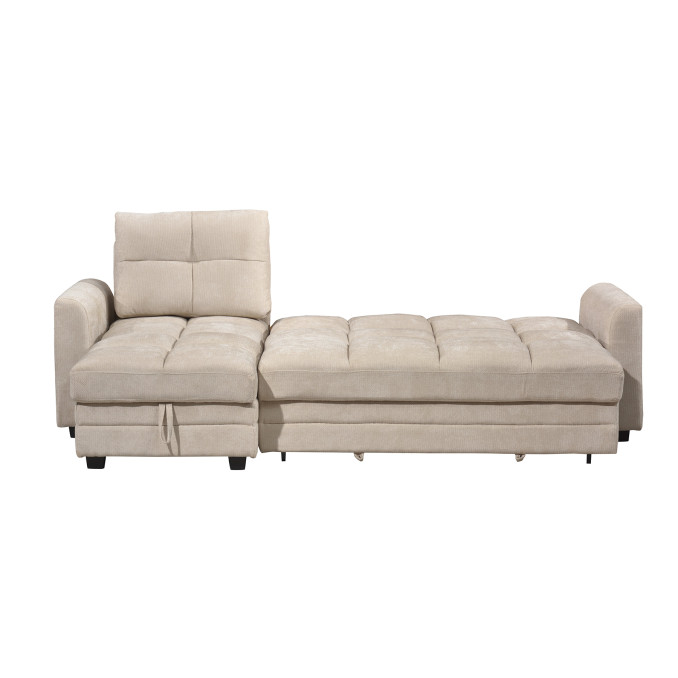 Sofá cama con chaiselongue beige Raval 260 cm