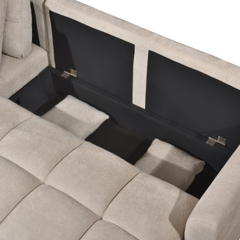 Sofá cama con chaiselongue beige Raval 260 cm