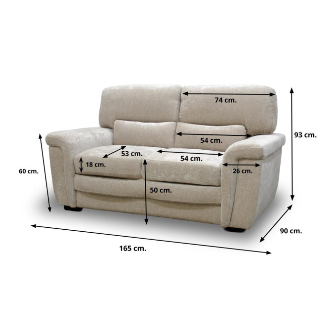Sofá Sumi dos plazas beige 165 cm