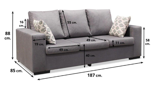 sofá belen, medidas